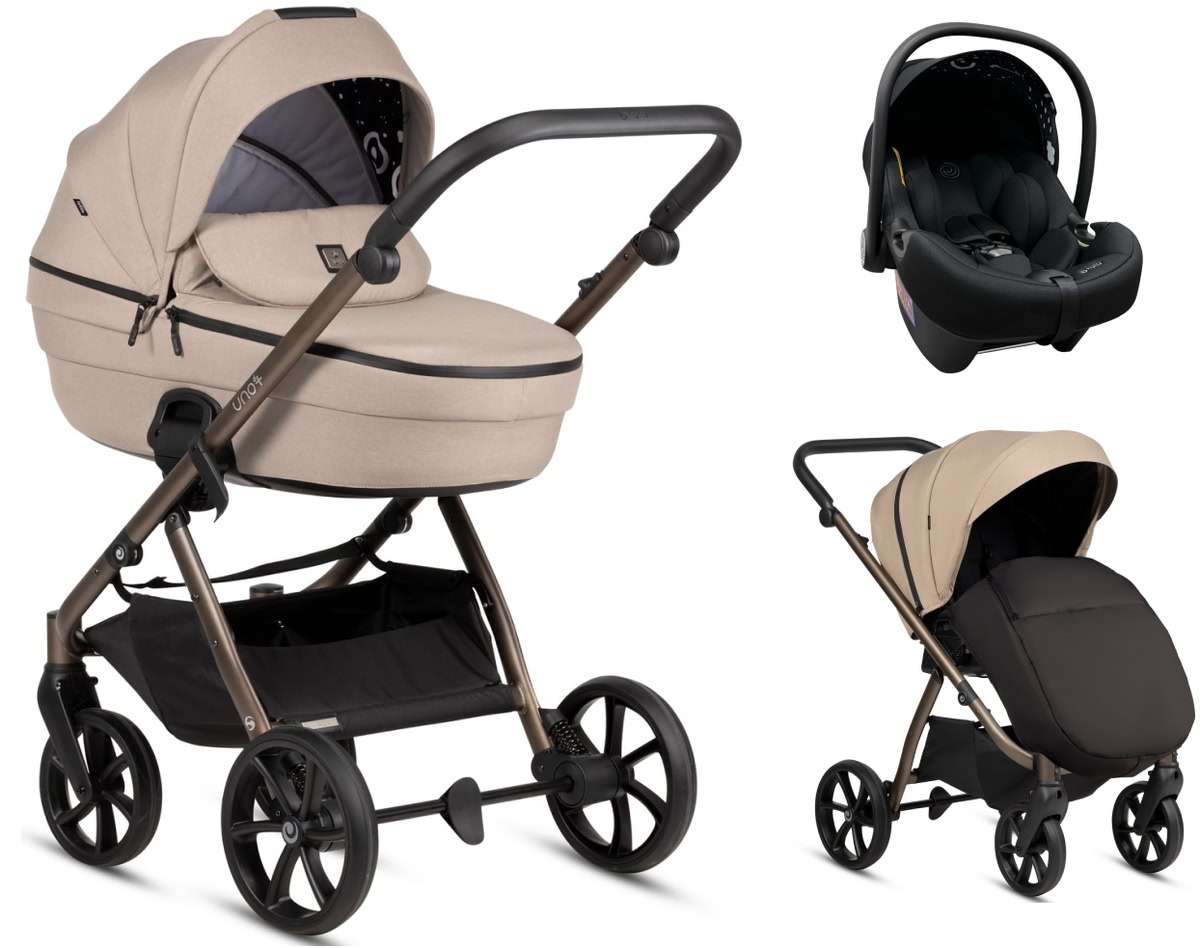 Детская коляска Tutis Uno 6 Plus Essential collection 3 в 1 с автокреслом Elo Lux EduSky Black 1602146 Nougat