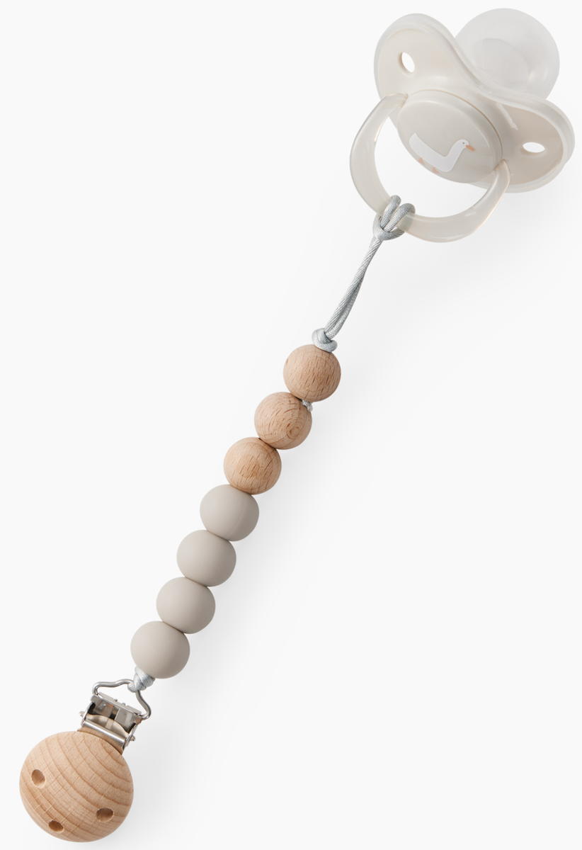 Держатель для пустышки Happy Baby с металлической прищепкой 11027 light gray