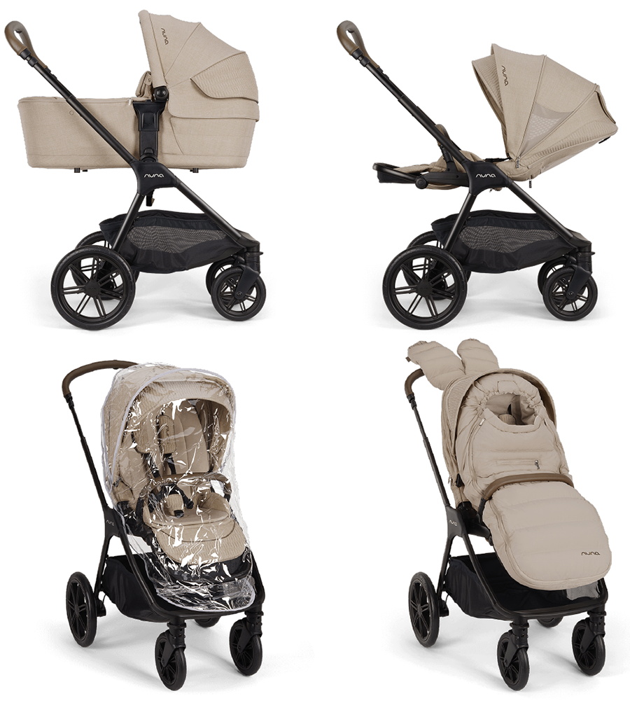 Коляска Nuna TRIV LX AS 2 в 1 с зимним комплектом Бежевый (Cosmopolitan)