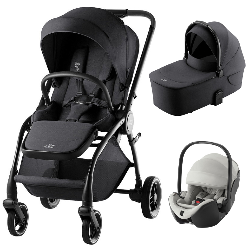 Коляска 3 в 1 Britax Roemer RIO Style и автокресло Baby-Safe PRO LUX Linen Grey Carbon Black