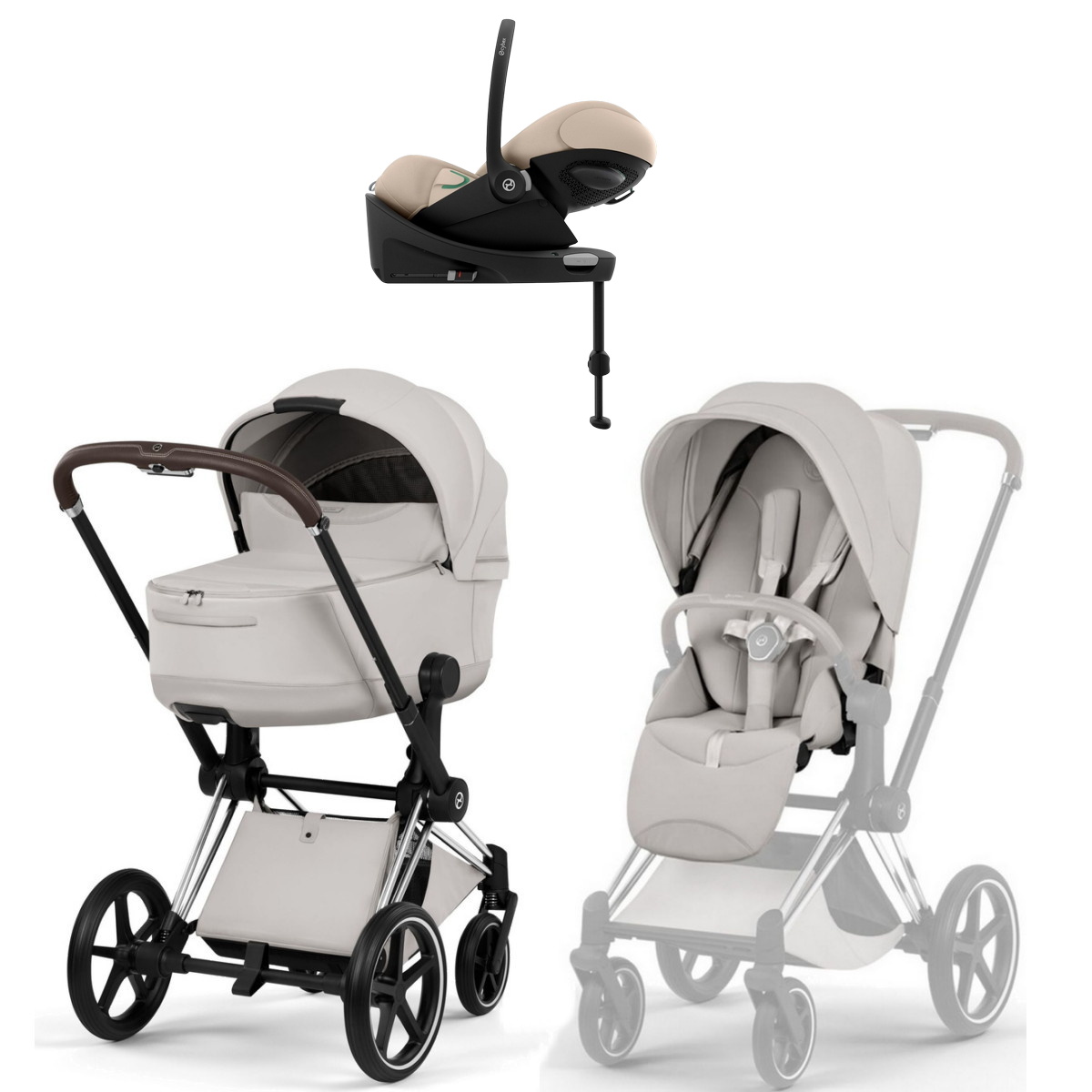 Коляска Cybex Priam V Chrome Style Cloud G3 Almond Beige Base G3 4 в 1 City Grey
