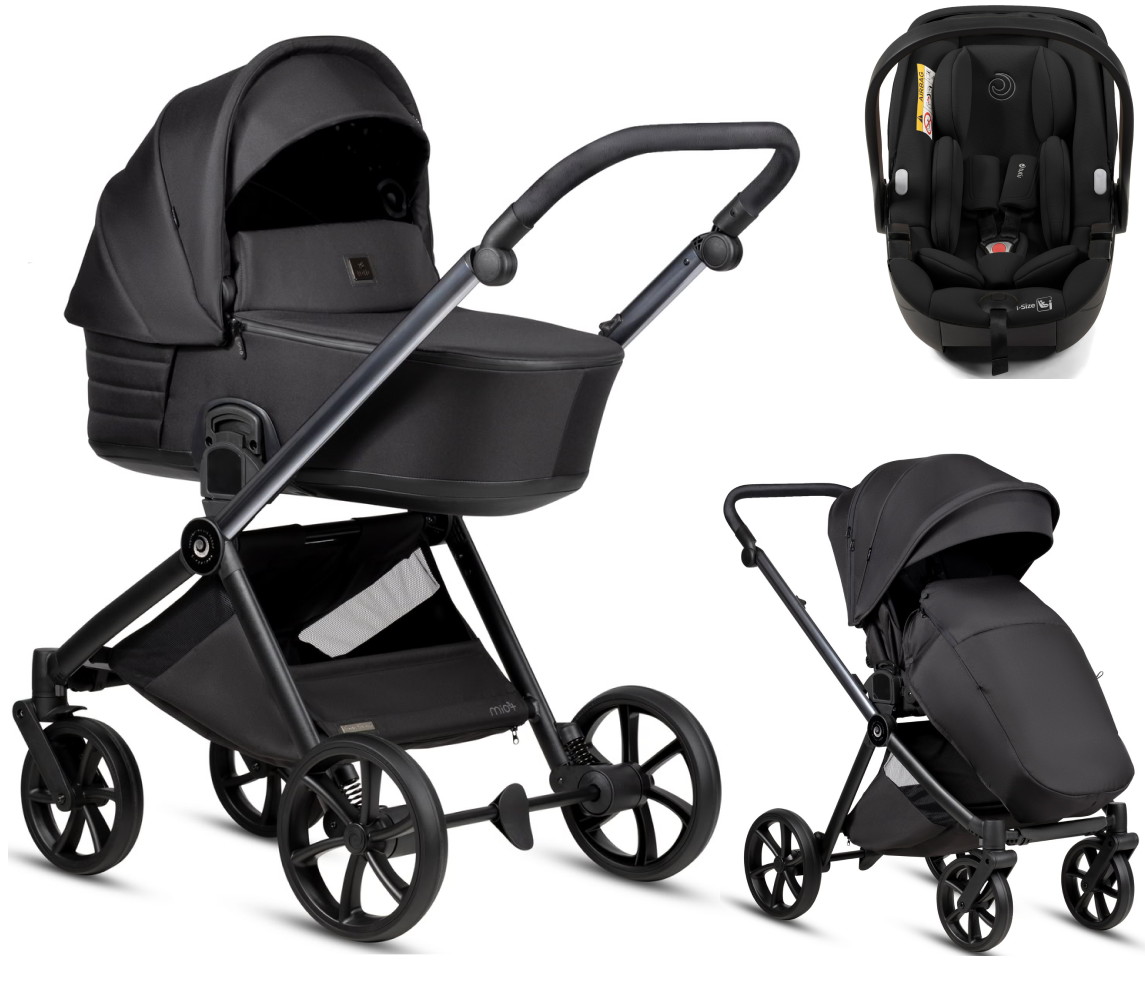 Детская коляска Tutis Mio 3 Plus Black Edition New 3 в 1 с автокреслом Beno Black 1622060 Obsidian