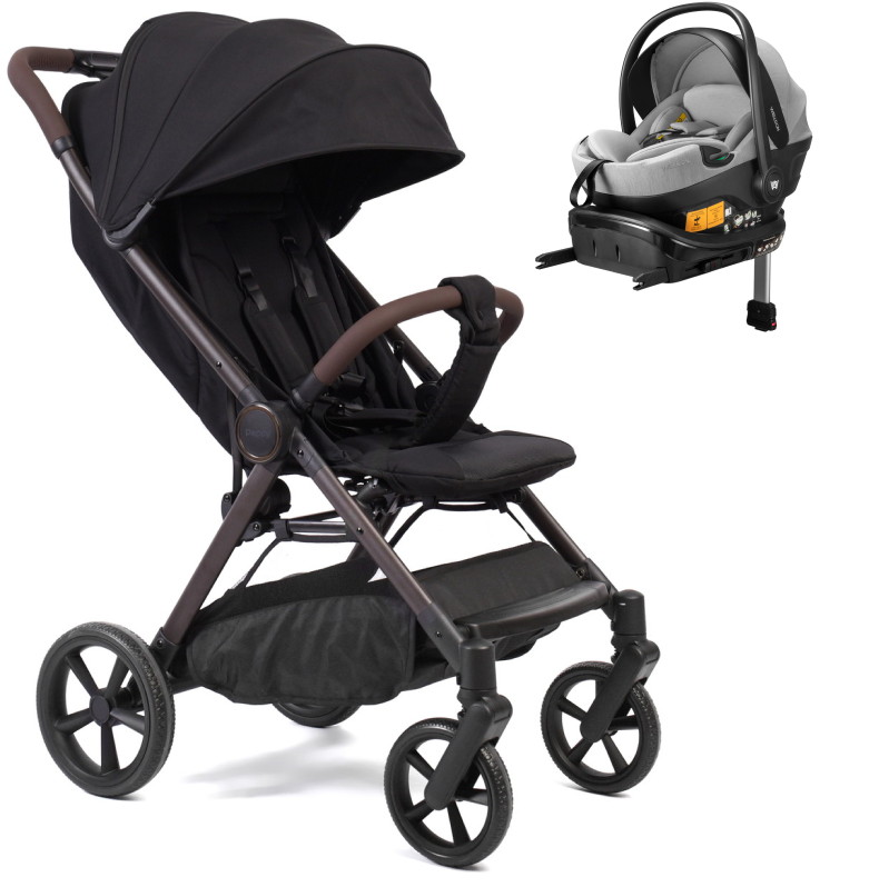 Прогулочная коляска Peppy Vigo с автокреслом Welldon Crown 2 Grey и базой Black черный