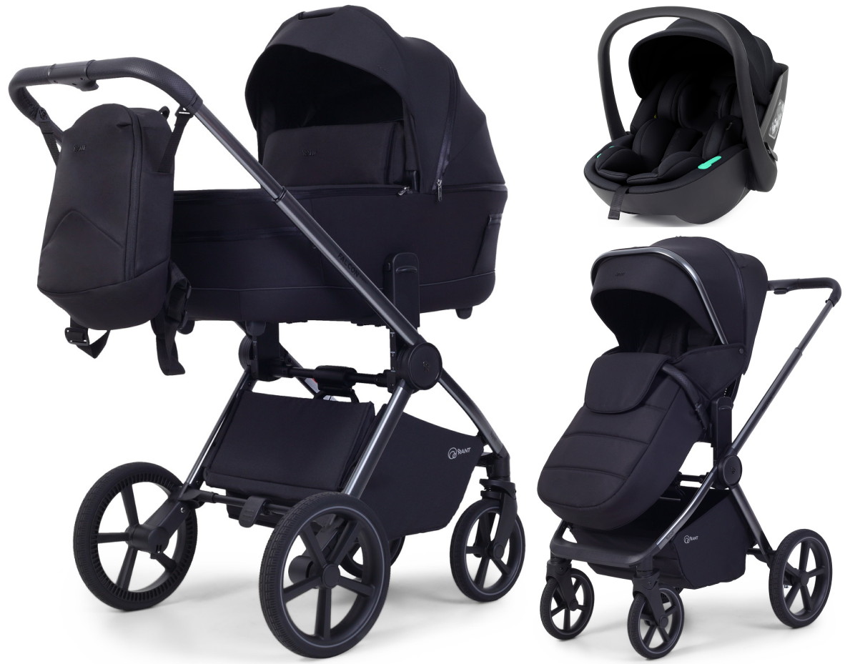 Детская коляска Rant Falcon Soft Therm 3 в 1 с автокреслом Miro Black Black