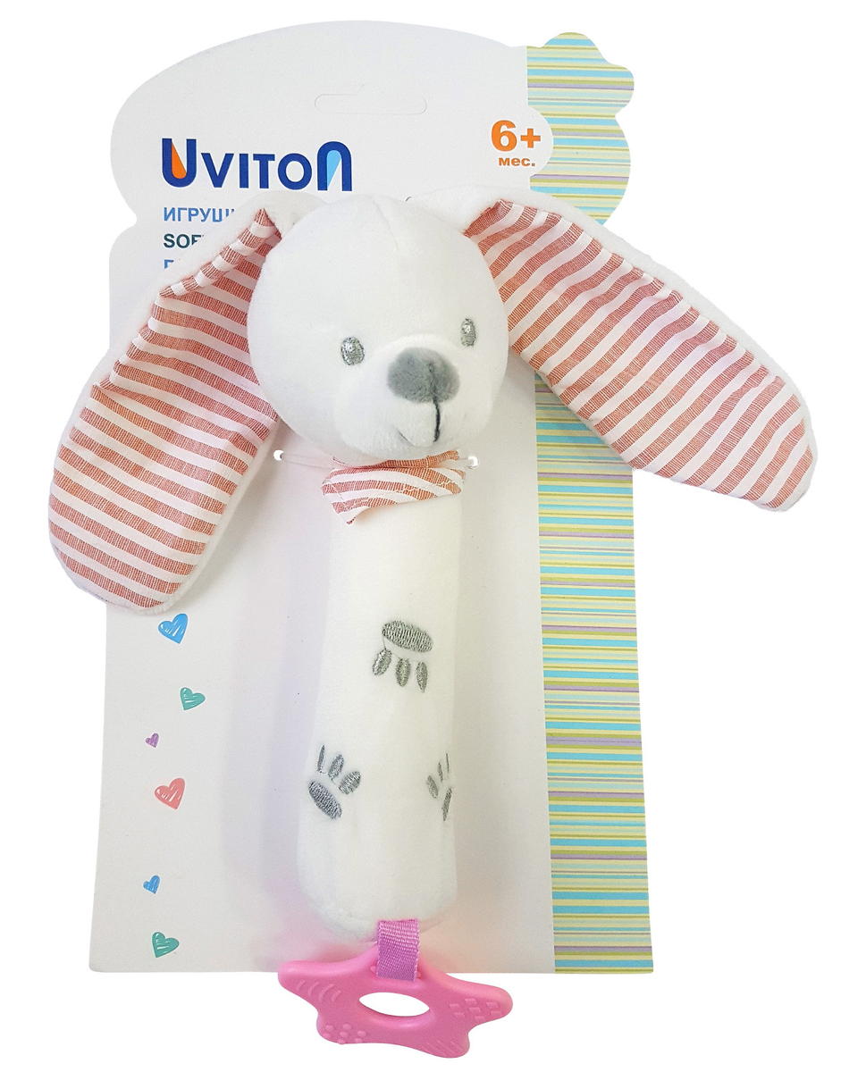 Игрушка-пищалка с прорезывателем Uviton Baby Bunny 0202 розовый
