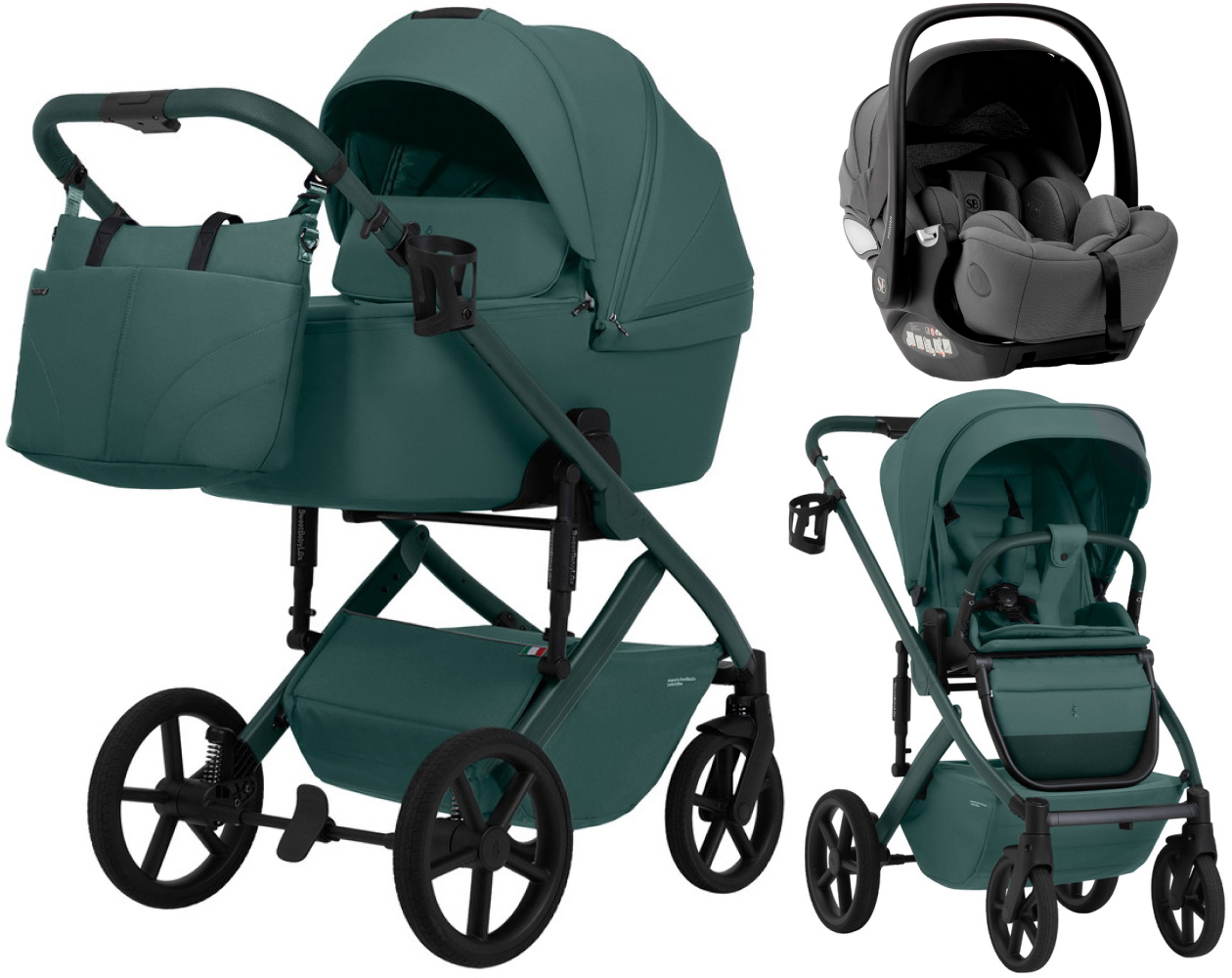Коляска 3 в 1 Sweet Baby SBL Dolce + автокресло Premier Grey Emerald
