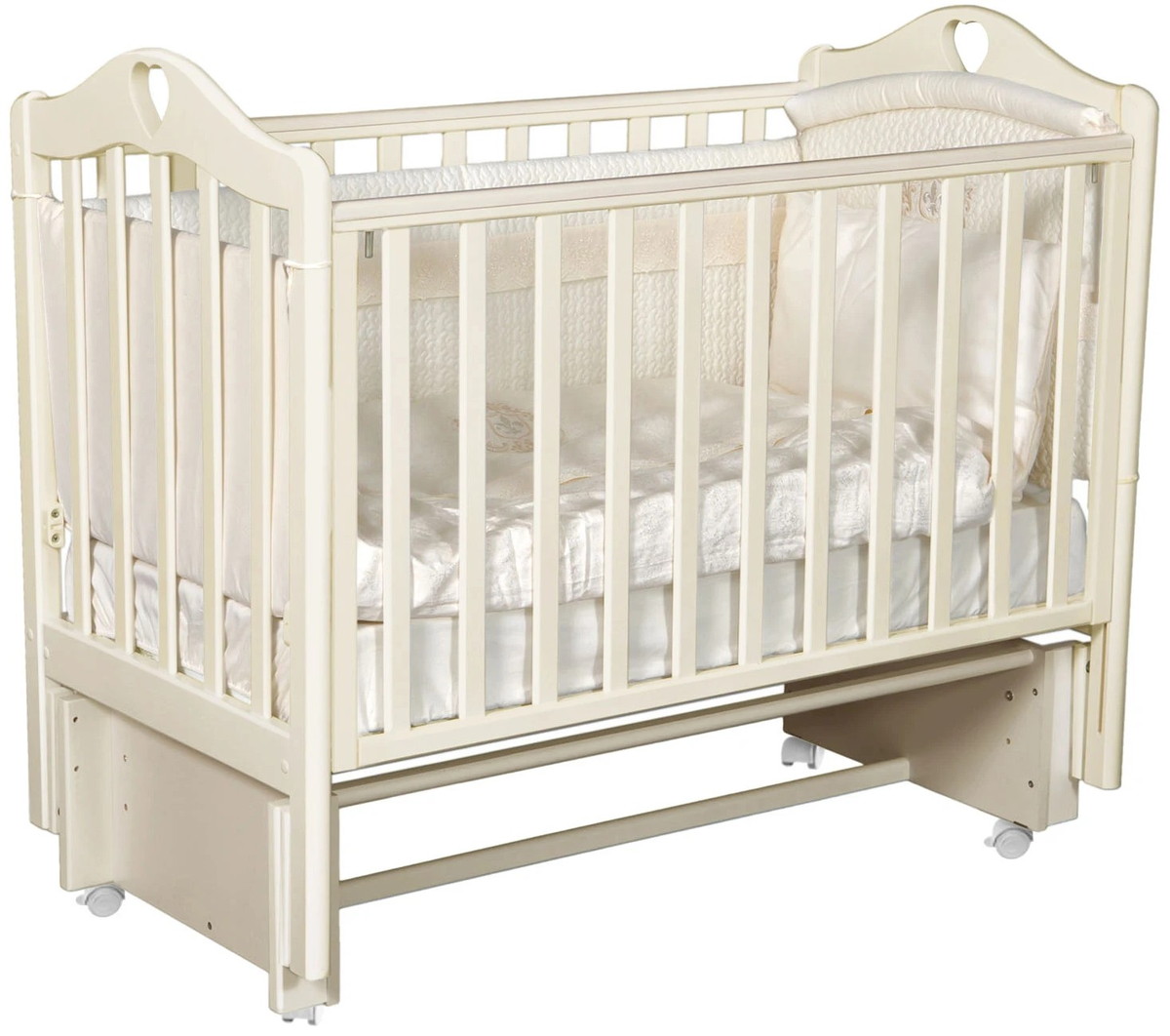 Детская кроватка Кедр Дарина 1 (маятник универсальный,колесо) слоновая кость