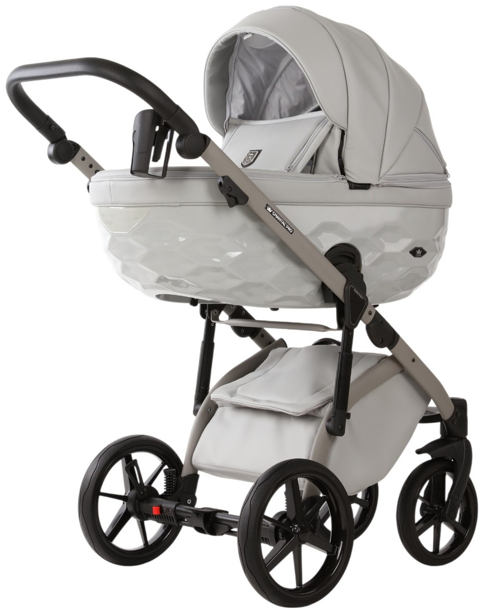 Детская коляска Adamex Chantal Pro Natura 2 в 1 CN-9-MOON (СВ. СЕРАЯ КОЖА)