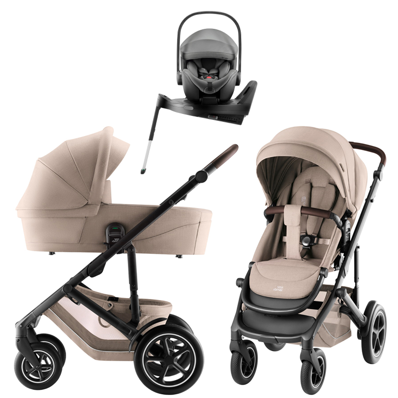 Коляска 3 в 1 Britax Roemer Smile 5Z Style и автокресло Baby-Safe PRO Style Mineral Grey + Vario Base 5Z Teak