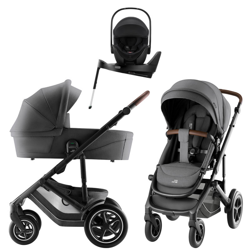Коляска 4 в 1 Britax Roemer Smile 5Z Style и автокресло Baby-Safe Pro Space Black + Vario Base 5Z Mineral Grey