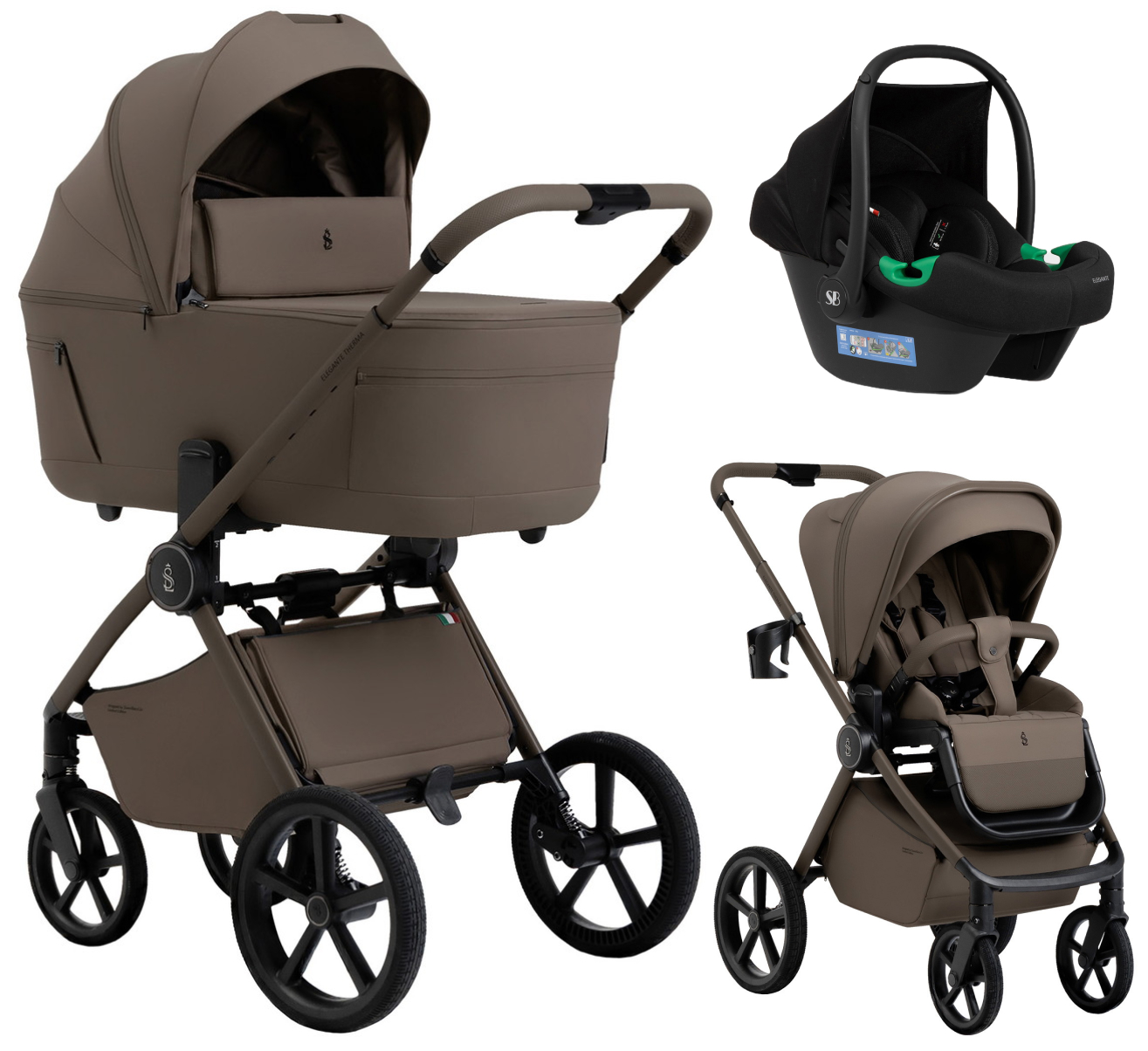 Коляска 3 в 1 Sweet Baby SBL Elegante Therma Colore + автокресло Elegante Plus Beige