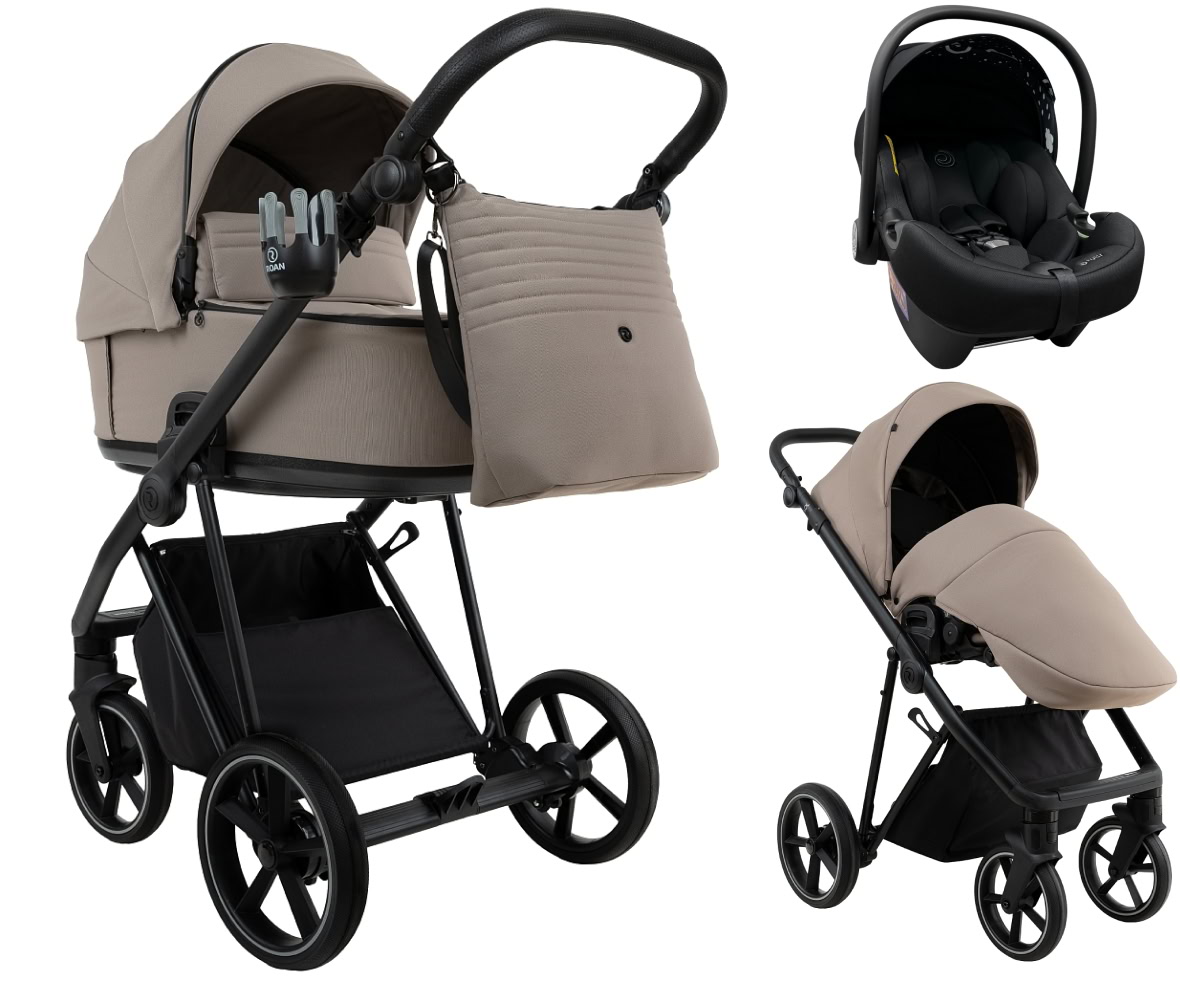 Детская коляска Roan Sol 2.0 3 в 1 с автокреслом Tutis Elo Lux EduSky Black SLL/31/T Hazel/Black/руч.Black