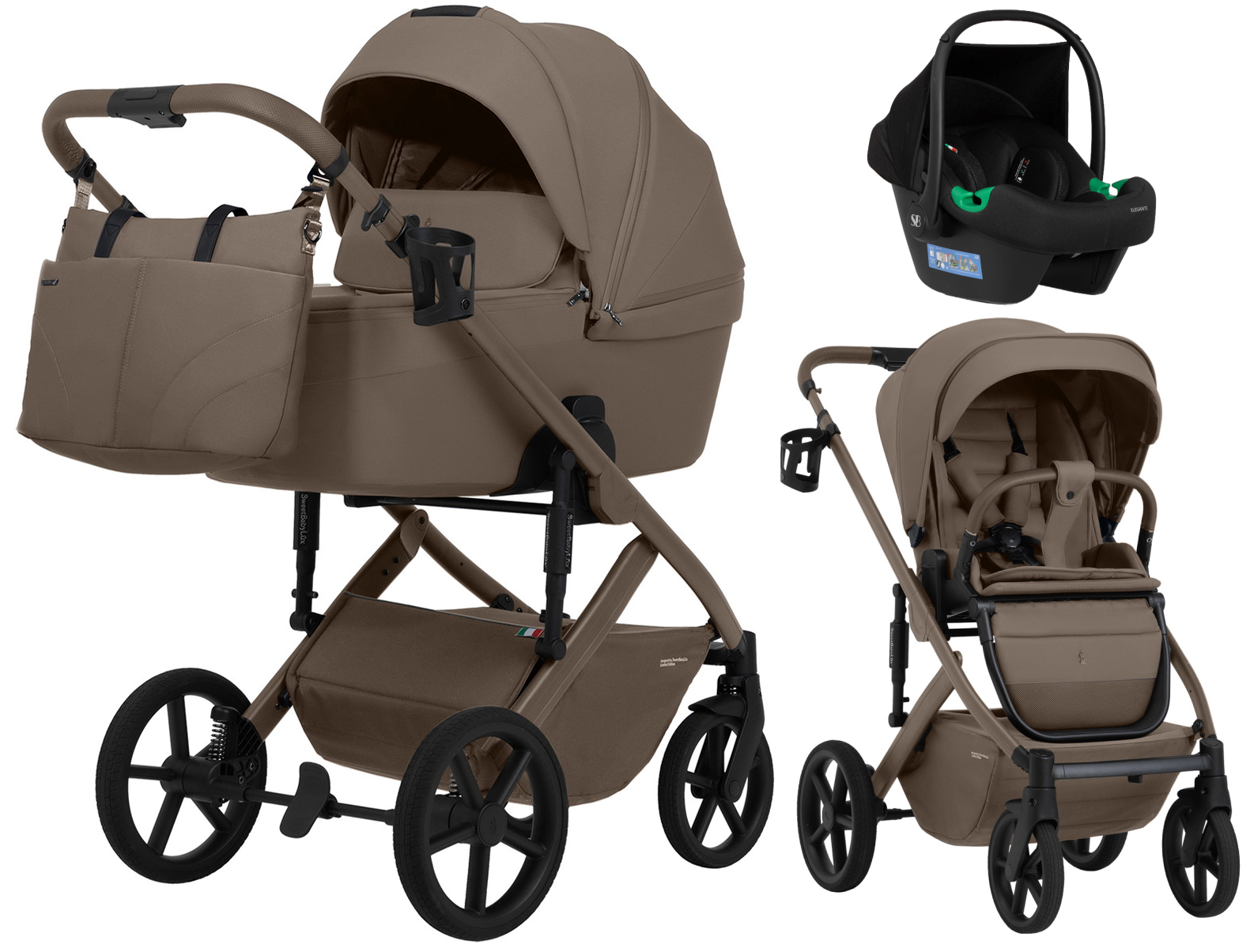 Коляска 3 в 1 Sweet Baby SBL Dolce + автокресло Elegante Plus Beige