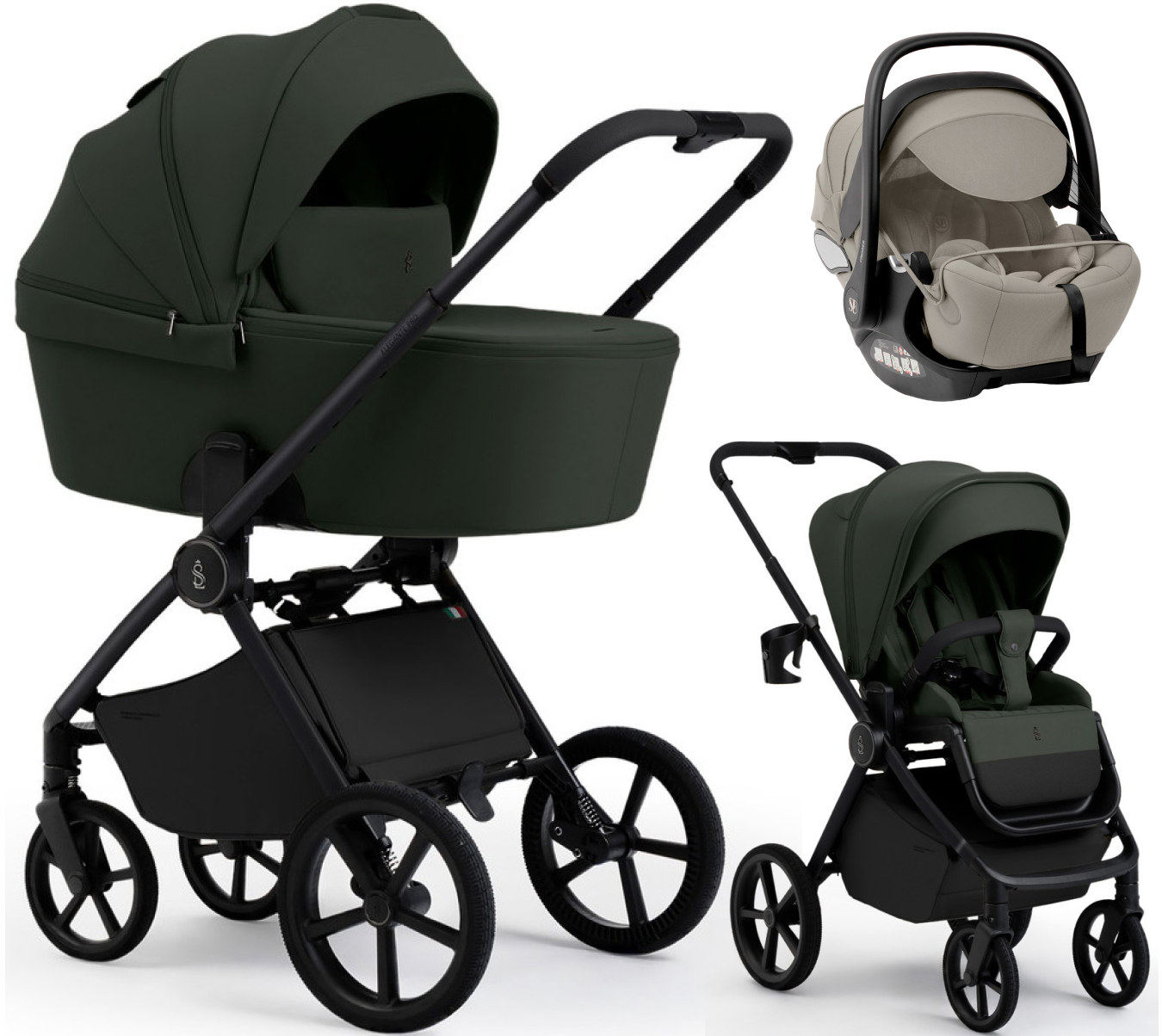 Коляска 3 в 1 Sweet Baby SBL Elegante Pro + автокресло Premier Begie Forest Green