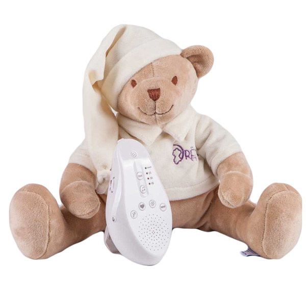 Мягкая игрушка Drema BabyDou Мишка с белым и розовым шумом 101 бежевый