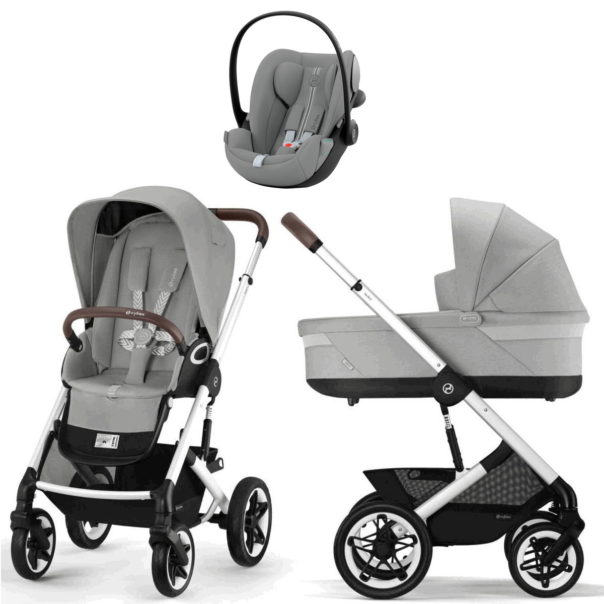 Коляска Cybex Talos S Lux SLV Cloud G3 Stone Grey Plus 3 в 1 Stone Grey с дождевиками
