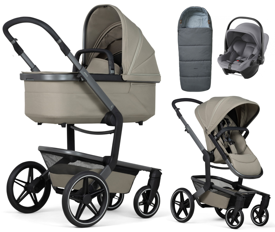 Детская коляска 3 в 1 Joolz Day 5 и автокресло Baby-Safe Core Frost Grey + конверт в подарок Sage green