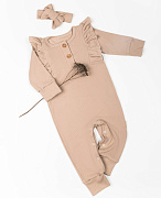 Комбинезон с рюшами AmaroBaby Fashion бежевый 56