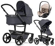 Детская коляска 3 в 1 Joolz Day 5 и автокресло Britax Roemer Baby-Safe Pro Style Teak без адаптеров Stone Grey