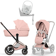 Коляска Cybex Priam V Rosegold Style Cloud T Urban Mobility White Base T 4 в 1 Peach Pink