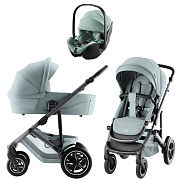 Коляска 3 в 1 Britax Roemer Smile 5Z Style и автокресло Baby-Safe Pro Jade Green Harbor Blue