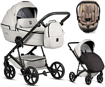 Детская коляска Tutis Viva 6 Plus Leather 3 в 1 с автокреслом Beno Beige 1612085 Cloud