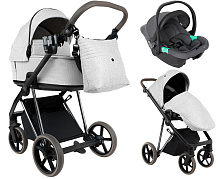 Детская коляска Roan Sol Vintage Luxury 2.0 3 в 1 с автокреслом Pituso Santiso Pro Graphite PIX/50/L Pixel/Light/Black/руч.Cappuccino