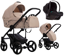 Детская коляска Bebetto Magnum Light SE 3 в 1 с автокреслом Avionaut Cosmo 08 св.бежевый, черная рама