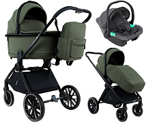 Детская коляска Pituso Mayla Plus 3 в 1 с автокреслом Santiso Pro Graphite Deep Green/Black