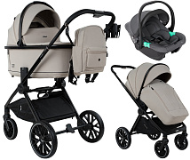 Детская коляска Pituso Mayla Plus 3 в 1 с автокреслом Santiso Pro Graphite Beige/Black