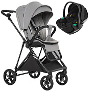 Детская прогулочная коляска Pituso Carbon RX c автокреслом Baesa Black Horizon Grey/рама carbon