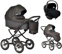 Детская коляска Indigo Barbara 21 Classic 3 в 1 с автокреслом Avionaut Cosmo Ba06 черный