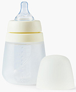 Бутылочка силиконовая Happy Baby с крышкой и 2 сосками 270 мл 10027 cream