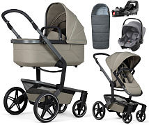 Детская коляска 4 в 1 Joolz Day 5 и автокресло Baby-Safe Core Frost Grey и база Vario Base 5Z без адаптеров + конверт в подарок Sage green