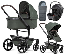 Детская коляска 3 в 1 Joolz Day 5 и автокресло Britax Roemer Baby-Safe Pro Classic Deep Black без адаптеров + конверт в подарок Forest green