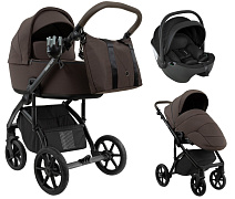 Детская коляска Roan Bass Next 2.0 3 в 1 с автокреслом Pituso Baesa Pro Black BSN/44/2 Turkish Coffe/Black/руч.Cappuccino