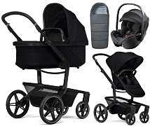 Детская коляска 3 в 1 Joolz Day 5 и автокресло Britax Roemer Baby-Safe Pro Classic Deep Black без адаптеров + конверт в подарок Space black