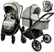 Детская коляска AmaroBaby Motus V2 3 в 1 с автокреслом Rant Miro Beige белый