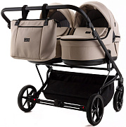 Детская коляска Adamex Leo Duo Deluxe 3 в 1 DUO-SA7 (СВ.БЕЖЕВАЯ КОЖА)