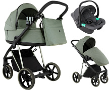 Детская коляска Roan Sol Vintage Luxury 2.0 3 в 1 с автокреслом Pituso Santiso Pro Graphite VIN 02/SG Sage Green/Sage/руч.Black