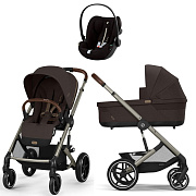 Коляска Cybex Balios S Lux TPE complete Cloud G Moon Black Plus 3 в 1 Chocolate Brown с дождевиками