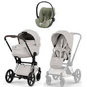 Коляска Cybex Priam V Chrome Style Cloud T Sage Green Plus 3 в 1 City Grey
