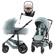 Коляска 3 в 1 Britax Roemer Smile 5Z Style и автокресло Baby-Safe PRO Style Teak + Vario Base 5Z Harbor Blue