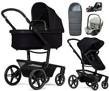 Детская коляска 4 в 1 Joolz Day 5 и автокресло Britax Roemer Baby-Safe Pro Style Sage green и база Vario Base 5Z без адаптеров + конверт в подарок Space black