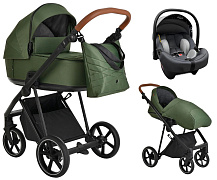 Детская коляска Roan Sol 3 в 1 с автокреслом Tutis Elo Lux EduSky Grey RSL/1013 Boho Green