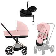 Коляска Cybex Priam IV Rosegold complete Cloud G Moon Black Plus Base G 3 в 1 Peach Pink