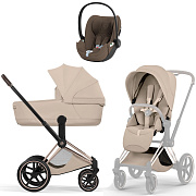Коляска Cybex Priam V Rosegold Style Cloud T Coconut Brown Plus 3 в 1 Cozy Beige