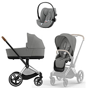 Коляска Cybex Priam IV Chrome Brown complete Cloud G3 Stone Grey Plus 3 в 1 Mirage Grey