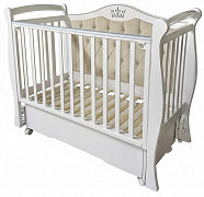 Детская кроватка Антел Эмили 3 (маятник универсальный,колесо) белый