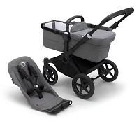 Коляска Bugaboo Donkey 5 base без капюшона 2 в 1 Black/Grey Melange